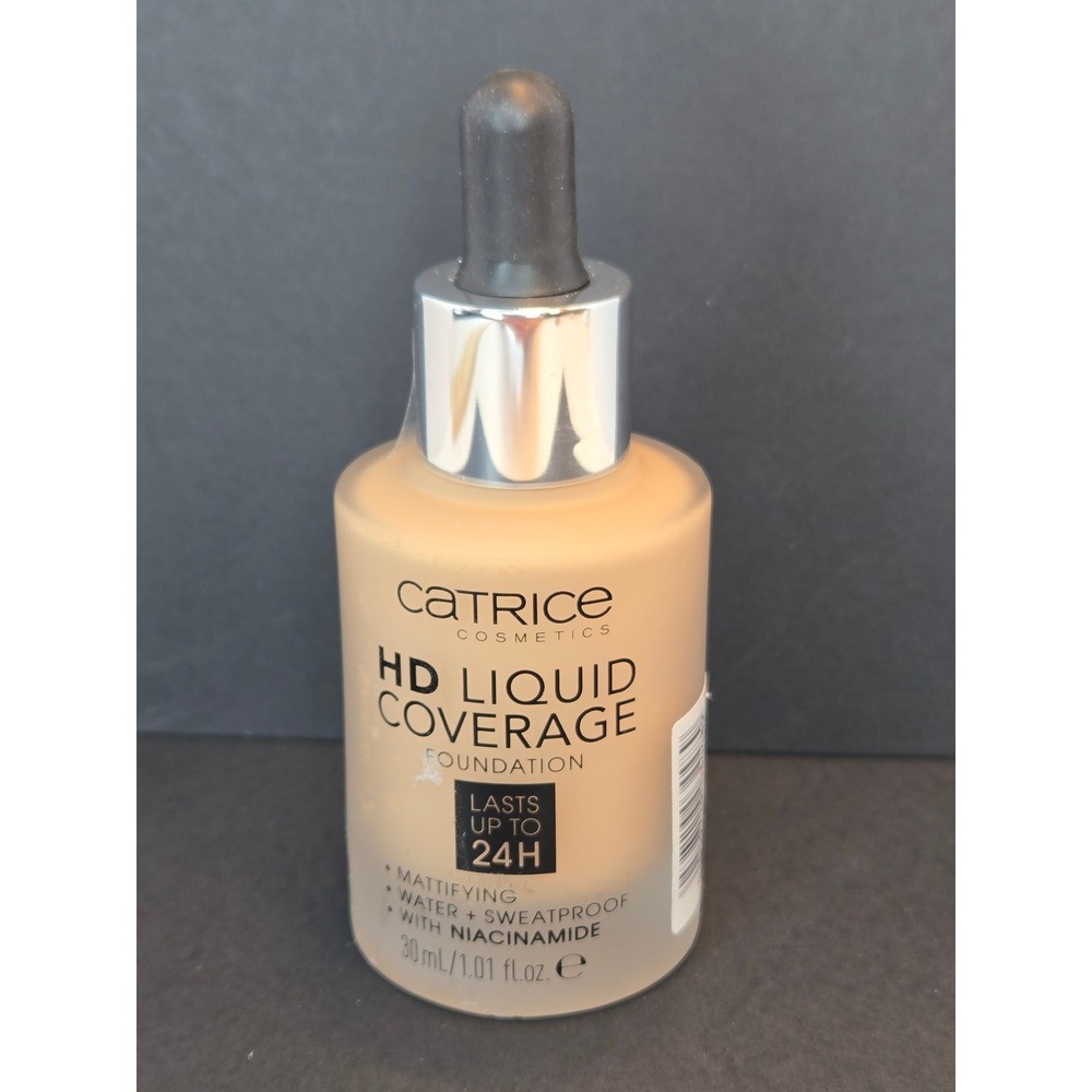 Catrice HD Liquid Coverage Foundation 050 Rosy Ash 24H Matte Niacinamide 1.01oz